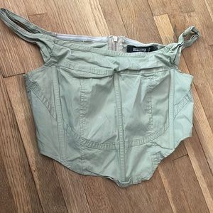 light green zip up corset